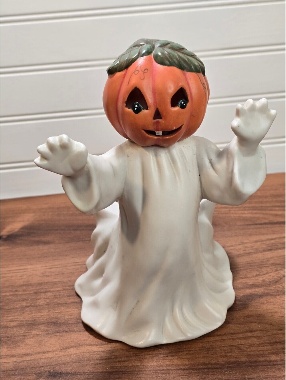 Vintage Ghost Pumpkin Planter Halloween Ceramic Candy Dish Decor